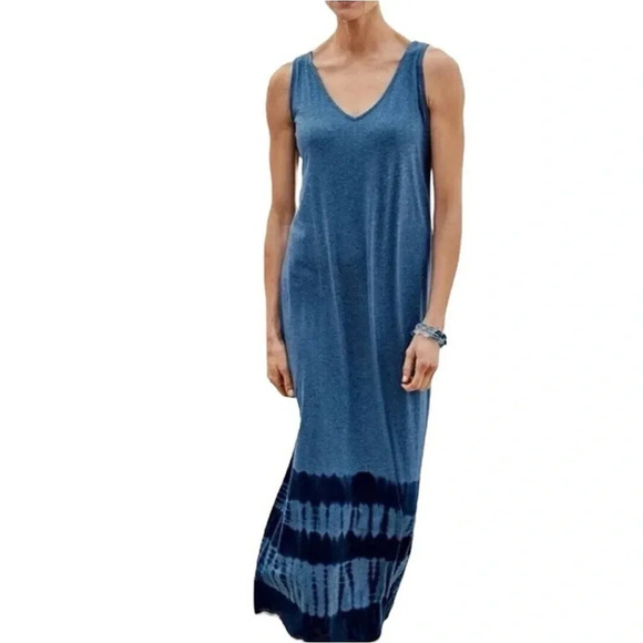 PUREJILL J. Jill PJ Tie Dyed Boho Beachy Artsy Sleeveless Split Hem Maxi Dress - Picture 13 of 14